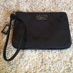 Authentic black coach wristlet