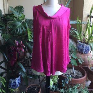 Sunny Leigh Satin Hot Pink swing top a-line