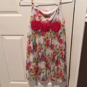 Floral dress with Tulle Rosettes