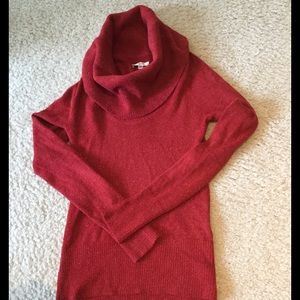 Sparkly cowl neck sweater.