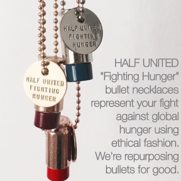 LAST 1 Half United Fighting Hunger Bullet Necklace - Picture 2 of 4