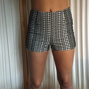 Black and white tight shorts