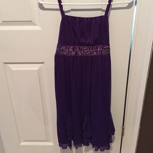 Purple Tulle dress with bling waist