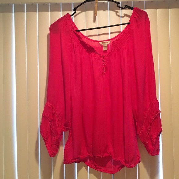 Pink peasant top