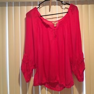 Pink peasant top