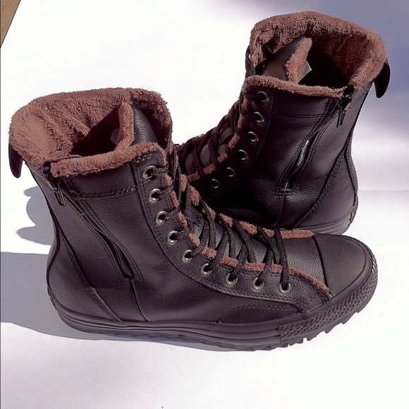 Converse Black Leather Boots