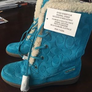 Coach 💙suede/sheep fur boots