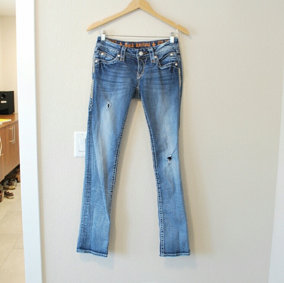 Rock Revival Jeans Straight Distressed!