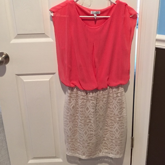 NEVER WORN pink and tribal- lace dress