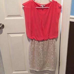 NEVER WORN pink and tribal- lace dress