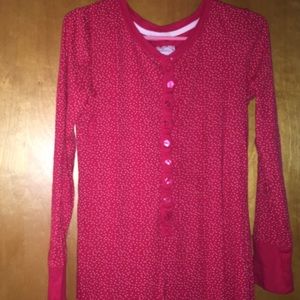 Red and white polka dot  footless one piece pjs!