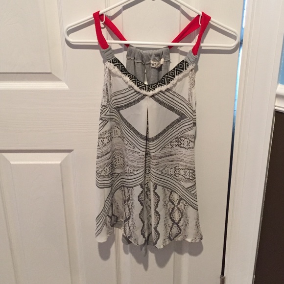 Never worn tank with red straps