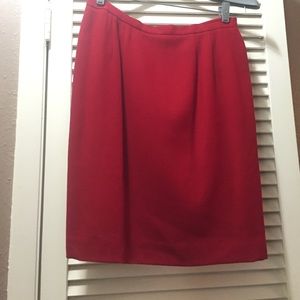 Red 100% wool skirt