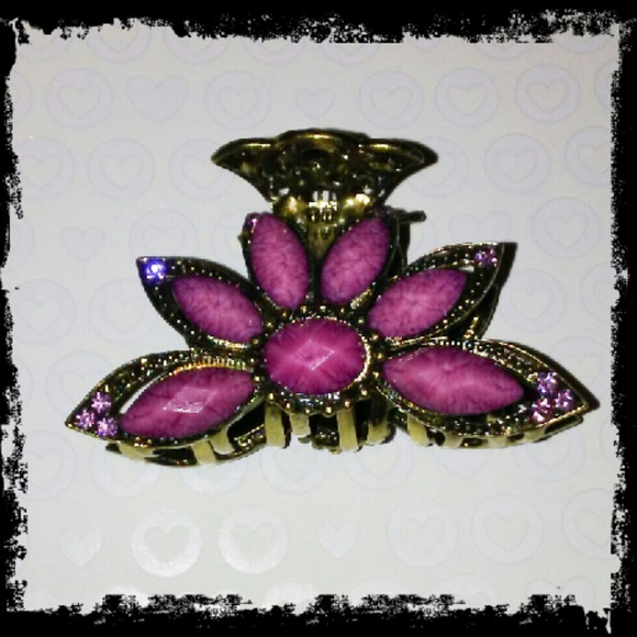 Purple Rhinestone Hair Clip Jewelry - Picture 1 of 1