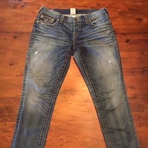 True Religion Boyfriend Distressed Skinny Jean