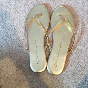 Lauren Conrad gold flats- worn once!