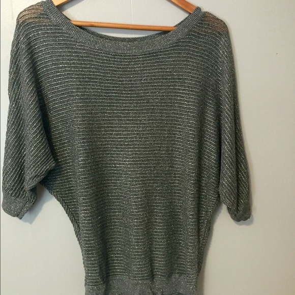 Sheer silver sweater top