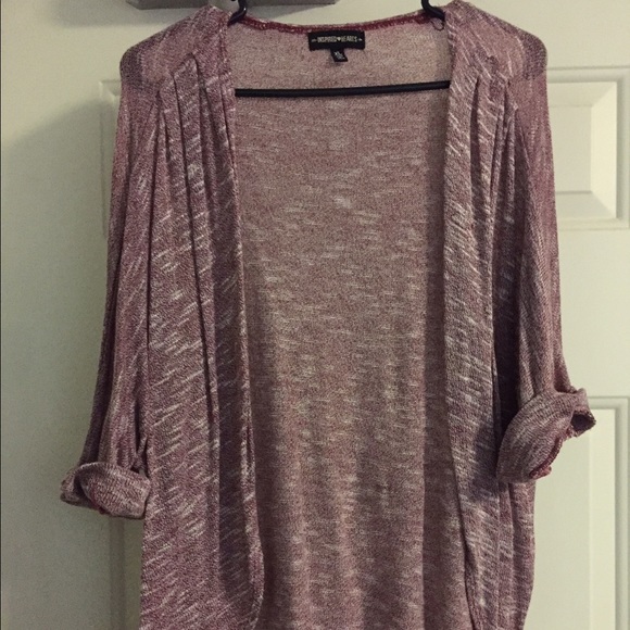 Red and White Cardigan 3/4 Sleeve