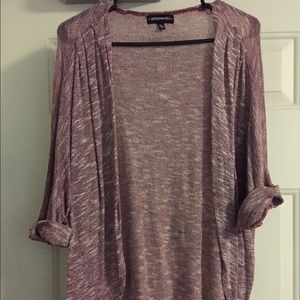 Red and White Cardigan 3/4 Sleeve