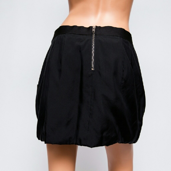Theory Helika Black Silk Bubble Skirt - Picture 2 of 4