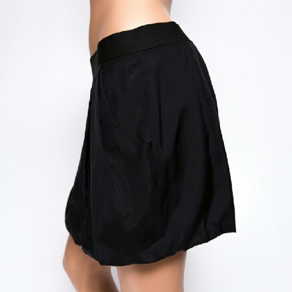 Theory Helika Black Silk Bubble Skirt - Picture 3 of 4