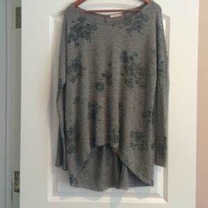 LUSH metallic high low sweater