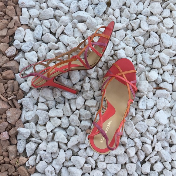 New BCBGMAXAZRIA orange heels size 6.5B - Picture 2 of 4
