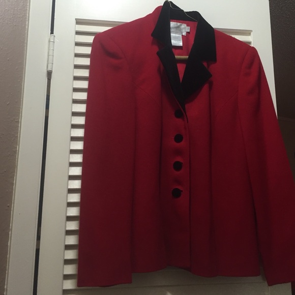 Red and black wool blazer