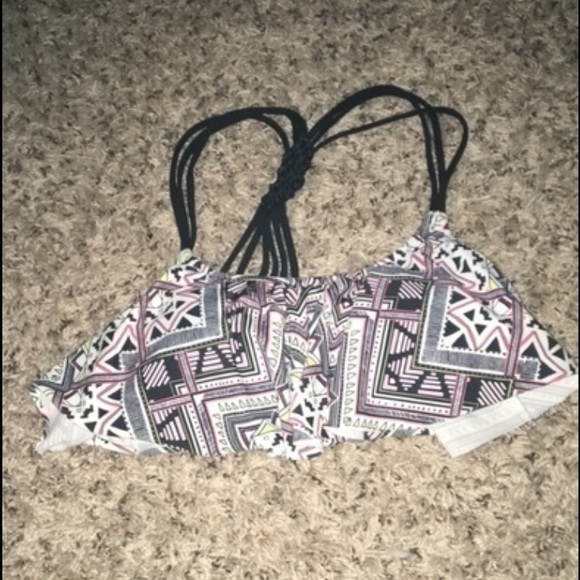 PINK Tropical Flounce Bikini Top