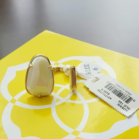 Kendra Scott White Iridescent Aussie Ring