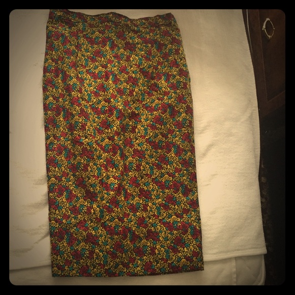 Vintage Floral Print Pencil Skirt