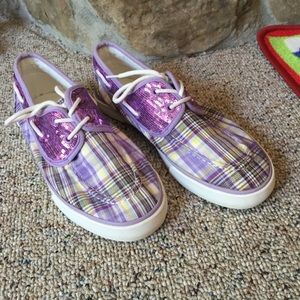 Purple bling tennis shoes