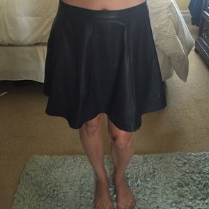 Pleather A-line skirt