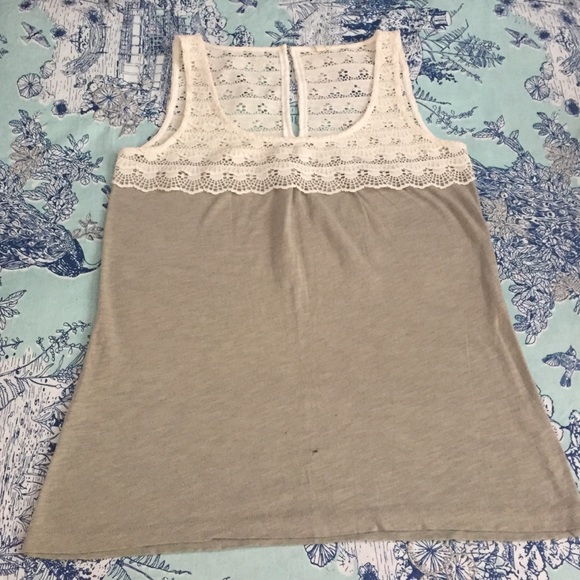 Light Green Lace Detail Tank Top, J.Crew - Picture 1 of 4