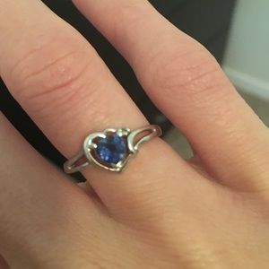 Blue heart-shaped ring