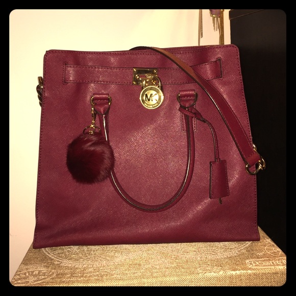 Michael Kors burgundy Hamilton tote