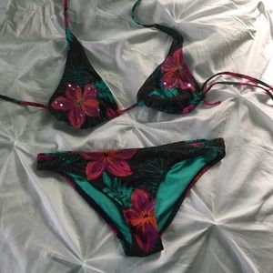 Brown floral bikini