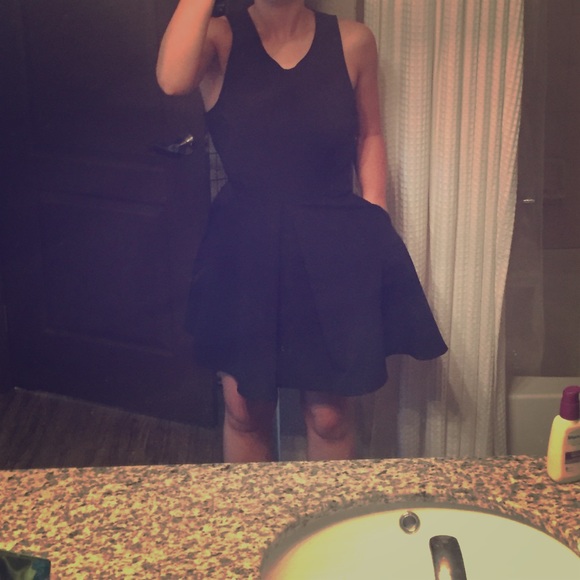 Black, open back dress from Kendall & Kylie.