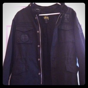 Stussy military style black jacket