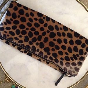 Clare Vivier leopard clutch