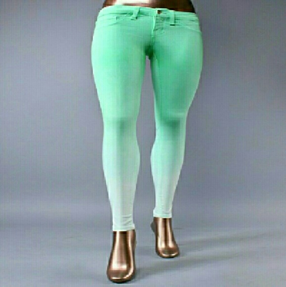 Sold Out! Mint ombre dye skinny pants - Picture 6 of 8