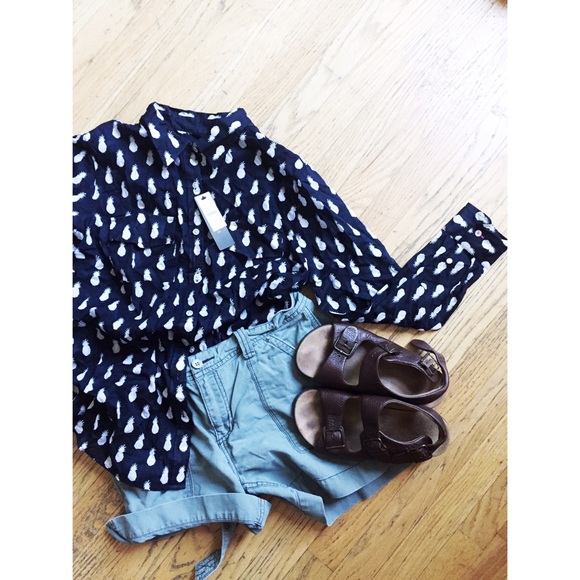 Pineapple long sleeve blouse