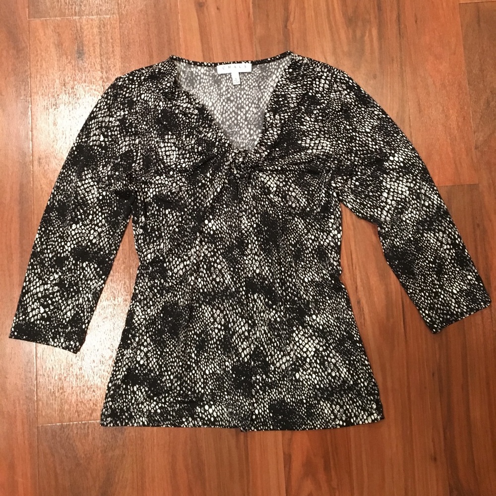 Snakeskin Knotted Dressy Blouse