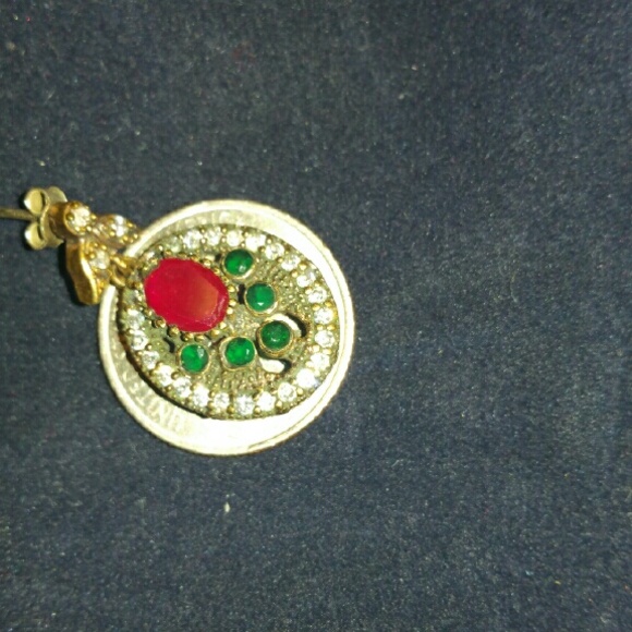 Emerald, Ruby Dangle Earrings. - image 2