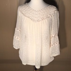 Cream Lace Top