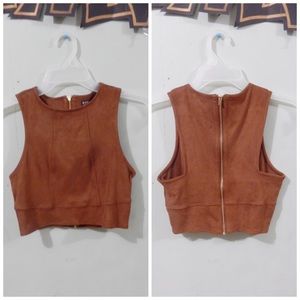 Suede crop top
