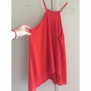 High Neck Spaghetti Strap Tank