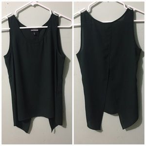 Dark green split back tank