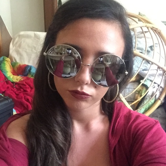 Oversized mirror lense circle shades