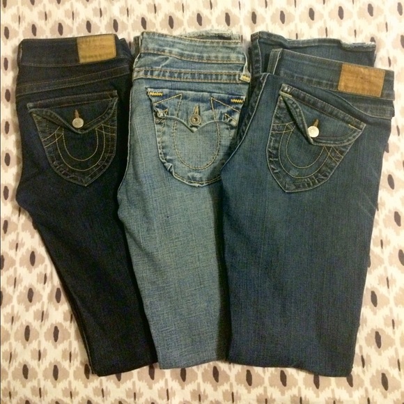 3 pairs of True Religion Jeans